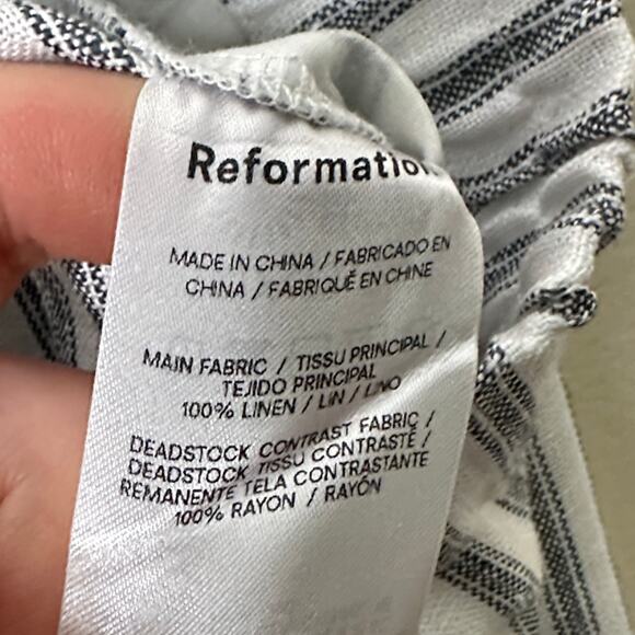 REFORMATION Fernando Linen Wide Leg Pants Antibes Stipe Sz 1X NWT {3A45} - Picture 8 of 9